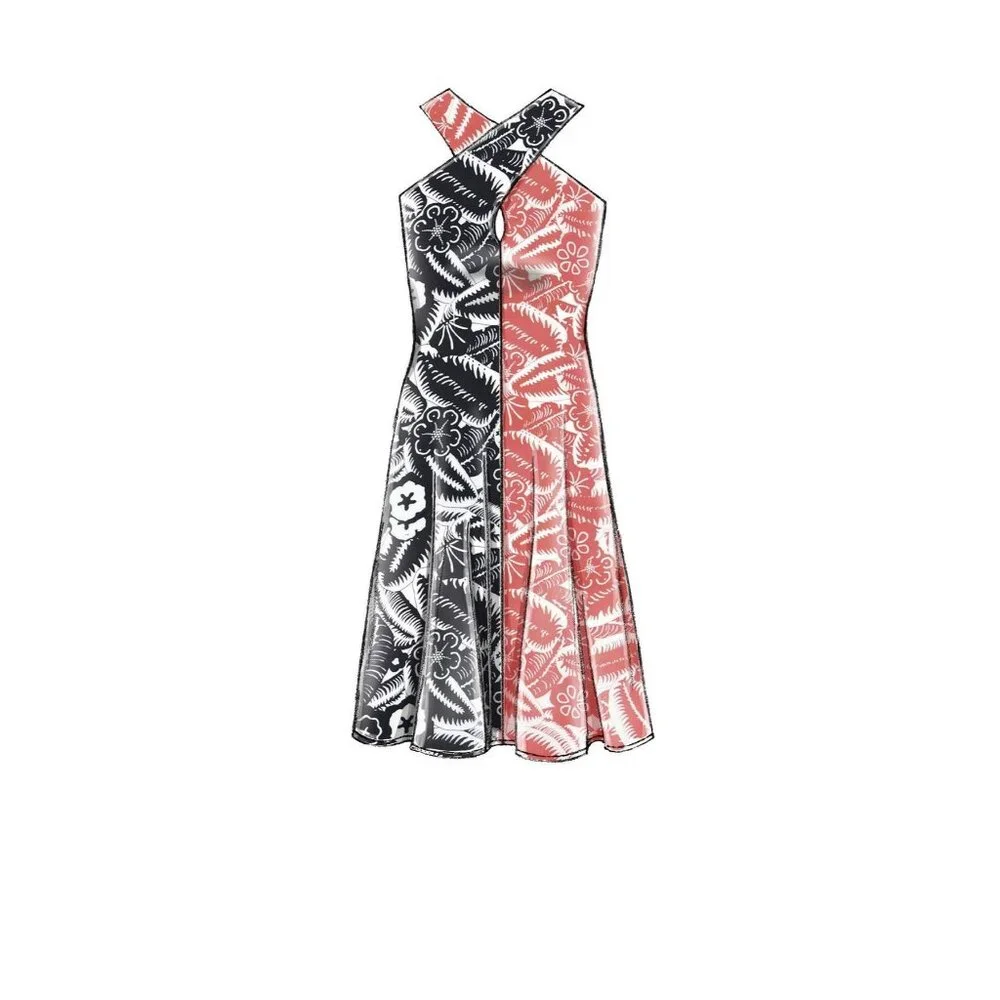 McCall's M7775 Dress Sewing Pattern Women Size 6-14 Halter Maxi Mini Slit Easy‎